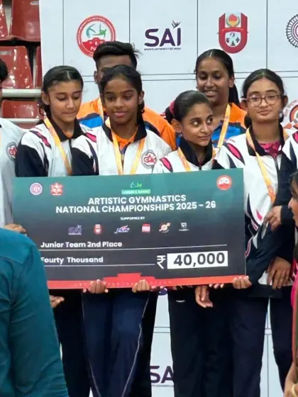 This is what teamwork and dedication look like. Our junior team proudly accepting their 2nd place prize at the Artistic Gymnastics National Championships, a testament to our program's ability to build cohesive, high-performing teams.