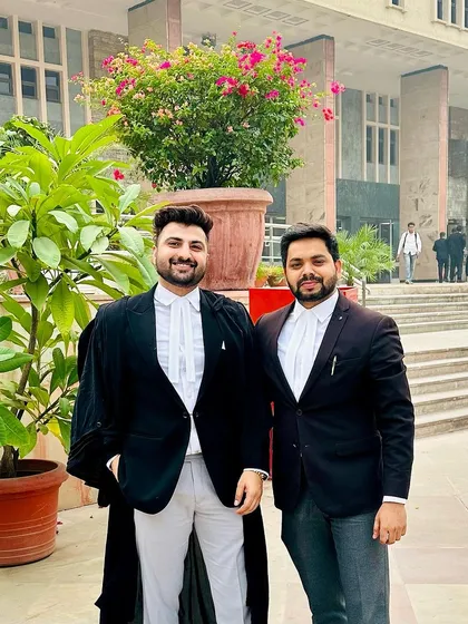 With my colleague outside the Delhi High Court. We handle a wide range of criminal appeals and high-stakes litigation.