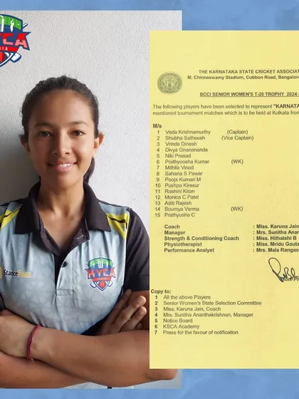We are committed to developing talent across the board. It was a proud moment for us when our player, Soumya Verma, was selected to represent Karnataka in the BCCI Senior Women’s T-20 Trophy.