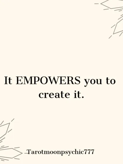 This is what tarot truly does. It doesn't just predict the future; it empowers you to create it.