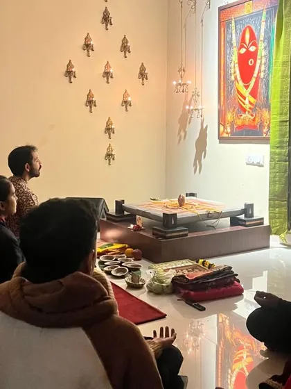 Our Sangha gathered for the Devi Abhishekam. We sit together, eyes fixed on her form, as the rituals unfold and fill the space with transformative energy.