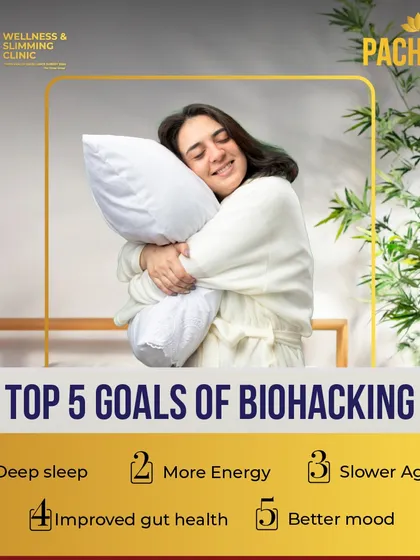 The top goals of biohacking are simple but life-changing: deep sleep, more energy, slower ageing, improved gut health, and a better mood. It's about enhancing your quality of life from the inside out.