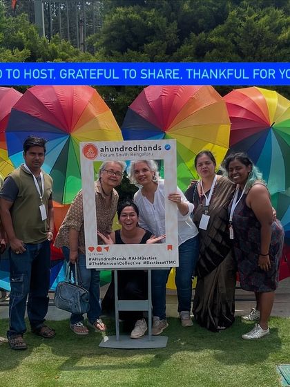 Blessed to host, grateful to share. More happy faces from our community photo booth, surrounded by the colorful decor of our outdoor festival.