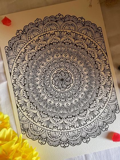 Another view of this dreamy, intricate mandala. I love getting lost in creating these complex patterns. This piece is also available for purchase.