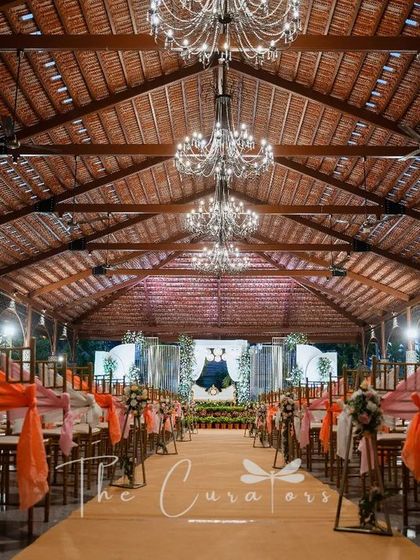 A long shot down the aisle, capturing the breathtaking scale of the venue and the way our stage design commands attention as the centerpiece of the room.