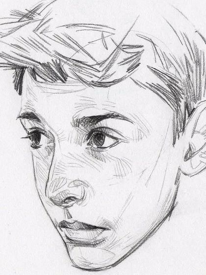 This expressive pencil portrait showcases the techniques taught in our portrait drawing classes. We focus on capturing likeness and emotion through careful observation, line work, and shading.