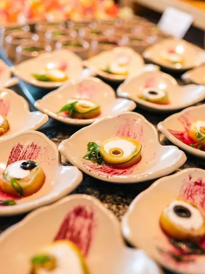Artfully crafted appetizers from our special Mother's Day Cool Off Brunch, designed to be as beautiful as they are delicious.