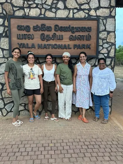 Another snapshot of our group at the entrance to Yala National Park. We believe in a holistic experience that includes both inner work and exploring the outer world.