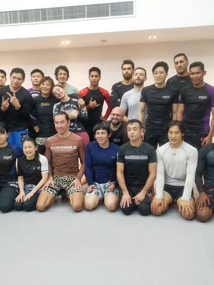 Our coach cross-training in Thailand. We believe in connecting with the global BJJ community to constantly learn and improve.
