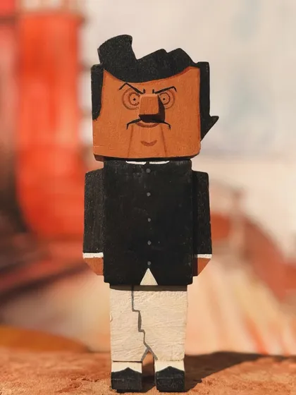 Here is the formidable villain, Maganlal Meghraj. I carved this figurine to reflect his menacing yet unforgettable presence, complete with his signature attire and intense expression.