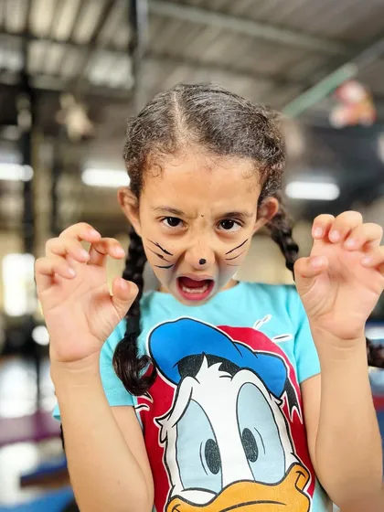 Showing off her fierce side. We encourage our kids to be expressive and confident in every way.