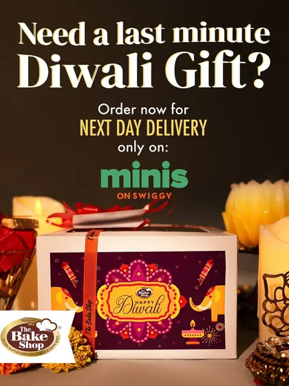 Need a last-minute Diwali gift? Our festive gift boxes, featuring vibrant Diwali-themed packaging, are available for next-day delivery and are filled with our most popular treats.
