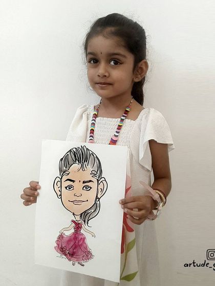 Another lovely princess from a recent birthday party event. I enjoy capturing the cheerful spirit of each child in my drawings.