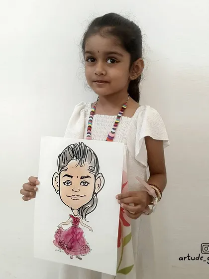 Another lovely princess from a recent birthday party event. I enjoy capturing the cheerful spirit of each child in my drawings.