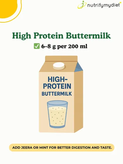 High-protein buttermilk is a great hydrating snack with 6-8 grams of protein per 200 ml. Add some jeera or mint for better digestion and taste.