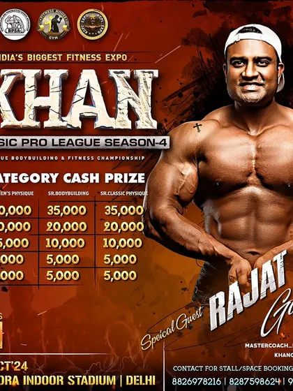 The poster for the Khan Classic Pro League, where I will be a special guest. It is an honor to be part of events that provide a platform for upcoming athletes.