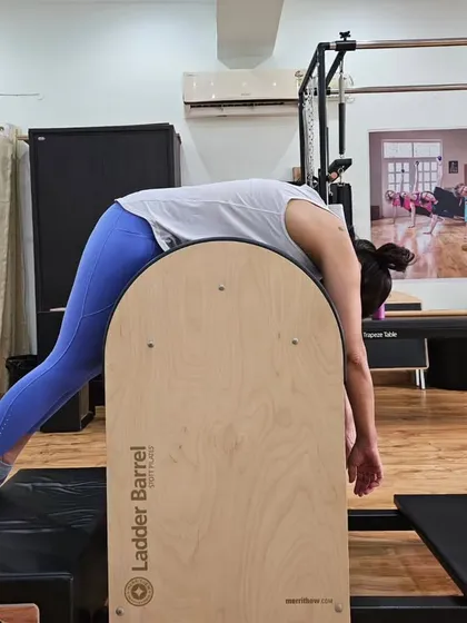 After a great movement session, sometimes all you need is a bit of rest. The Ladder Barrel is the perfect shape to drape over for a relaxing spinal release.