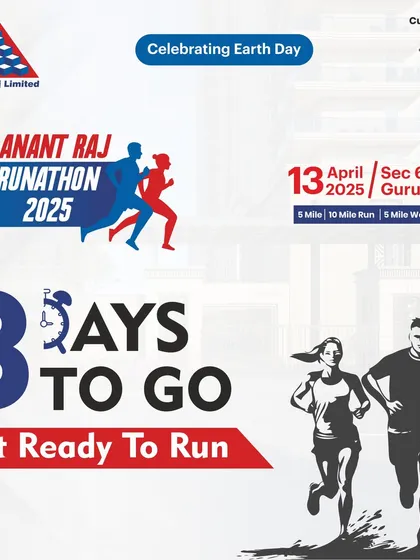 The countdown continues. A "3 Days To Go" post for the Anant Raj Runathon keeps the event top-of-mind and encourages procrastinators to finally register.