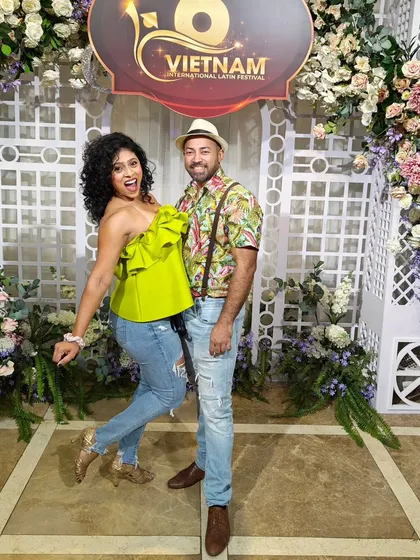 Having a blast with my partner Sai at the Vietnam International Latin Festival. We believe in taking our dance adventures across the globe and bringing that experience back to our community.
