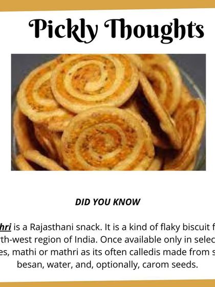 Did you know that Mathri is a traditional flaky biscuit from Rajasthan? It's a classic North Indian snack that I make using different flours like sooji and besan to create a variety of textures and flavours.
