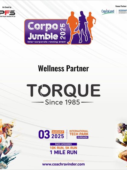 Wellness is a holistic concept. Our partnership with Torque as the Wellness Partner for Corpo Jumble underscores my commitment to the overall well-being of every runner, beyond just the physical race.