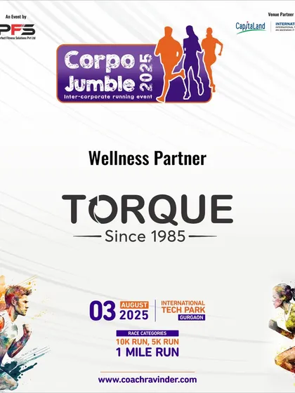 Wellness is a holistic concept. Our partnership with Torque as the Wellness Partner for Corpo Jumble underscores my commitment to the overall well-being of every runner, beyond just the physical race.