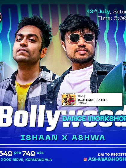 'Badtameez Dil' workshop poster for Good Move, Koramangala.