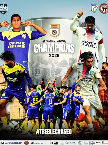 Treble Chased. Treble Secured. This poster celebrates our historic achievement of becoming the Senior Division Champions for 2025, completing our climb through the ranks.