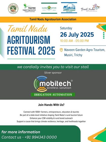 Our official invitation flyer for the Tamil Nadu Agritourism Festival 2025.