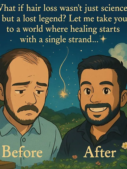 This creative take on a popular anime style shows the legendary transformation that is possible with hair restoration. It's not just science; it's about rewriting your own story.