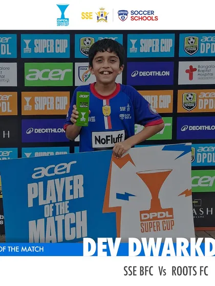 Dev Dwarkdas, recognized as Player of the Match for his contribution to the U11 team's success.