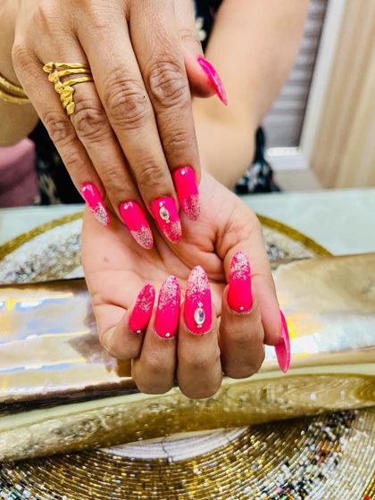 Another look at these long, stiletto nails, perfect for anyone who wants to stand out.