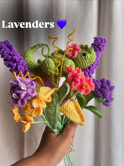 Adding lavender to the Rapunzel bouquet, bringing in more shades of purple.