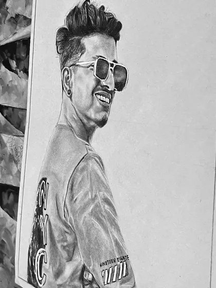 A completed portrait of a follower, showing a cool and casual style.
