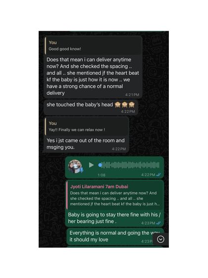 Our conversations were a constant source of reassurance. Here, she shares her relief after a good check-up, feeling more confident in her body's ability.