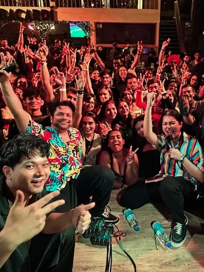 This is what it's all about. The energy, the connection, the sea of happy faces. This post-gig selfie from our show at High Spirits in Pune captures the electric vibe we create with our audience, our Family.