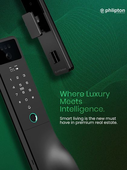This is where luxury meets intelligence. A close-up of one of my premium smart locks, showcasing the clean lines and integrated fingerprint sensor that make smart living the new standard in real estate.