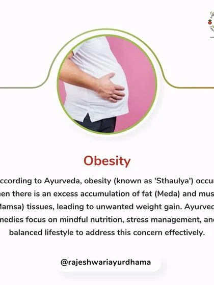 We address the root cause of weight gain, known in Ayurveda as 'Sthaulya'. Our approach combines mindful nutrition, stress management, and personalized therapies to effectively manage obesity and restore balance.
