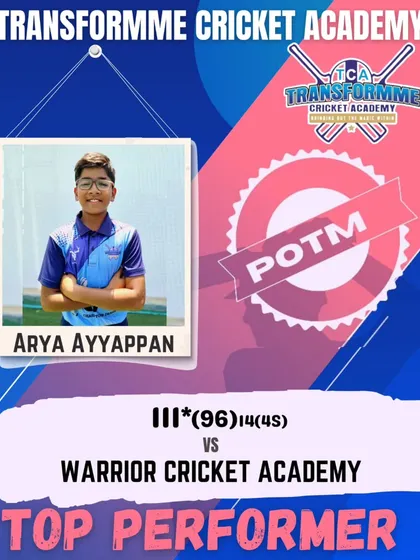 A milestone moment for our player Arya Ayyappan, who scored his maiden century after four years of dedicated practice. We believe in long-term development, and this is the result of consistent hard work and expert guidance.