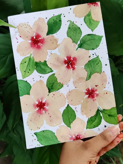Another angle of these pretty florals. The little splatters add a bit of energy and playfulness to the piece.