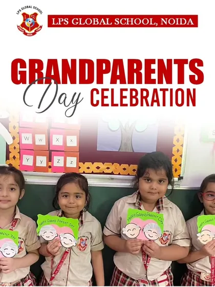A poster celebrating Grandparents Day, featuring our pre-primary students with the lovely cards they made.