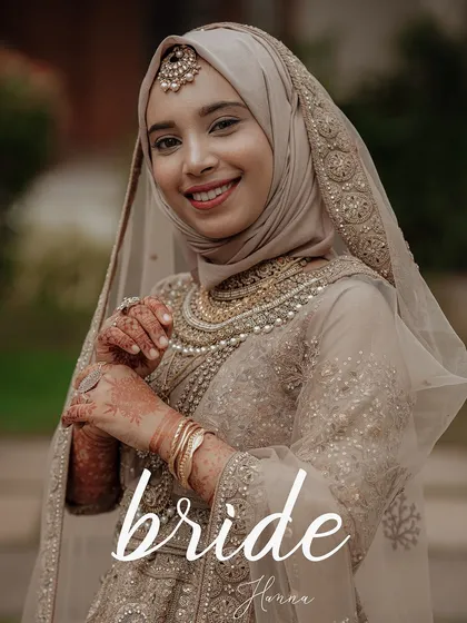 An elegant portrait of a Muslim bride on her Nikah day. I focus on capturing the grace, beauty, and intricate details of bridal attire across all cultures.