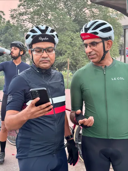 Sharing stats and stories after a ride. We're always learning from each other.