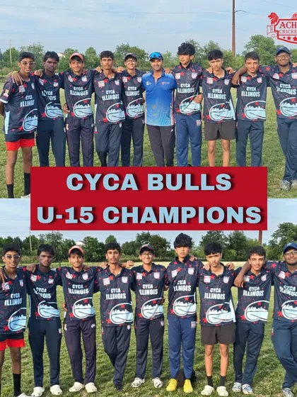 The CYCA Bulls U-15 team celebrating their championship title, a clean sweep for the CYCA teams.