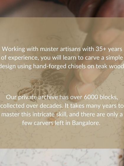 Details about our woodblock carving workshop. Participants learn from master artisans with over 35 years of experience and get to explore our archive of over 6000 blocks.