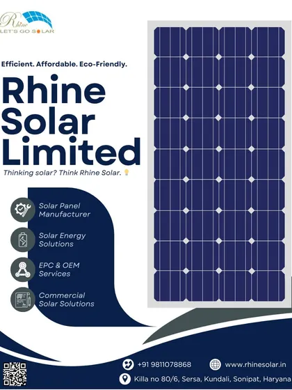 Efficient, affordable, and eco-friendly. When you think solar, think Rhine Solar. This poster emphasizes my commitment to providing comprehensive solar energy solutions.