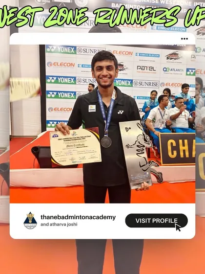 Atharva Joshi with his silver medal from the West Zone Championships, representing Team Maharashtra.