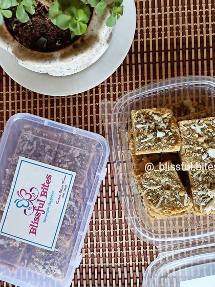 My Gur Paapdi, packed and ready for delivery. This traditional sweet travels well and makes for a wonderful taste of home.