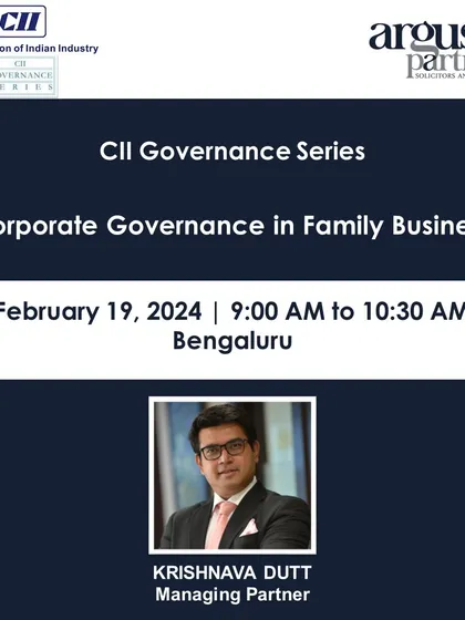 Announcement for my session at the CII Governance Series on "Corporate Governance in Family Business."