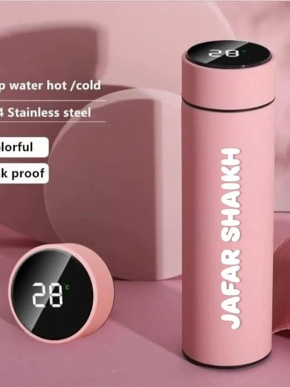 My personalized temperature bottles are made of 304 stainless steel, are leak-proof, and can be customized with any name.